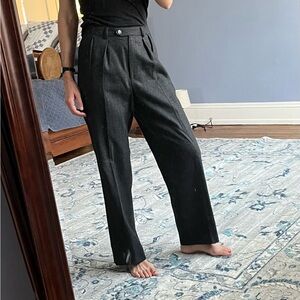 Women’s Gray High Waisted Wool Trousers